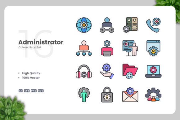 Administrator Color Icons for Versatile Design Projects