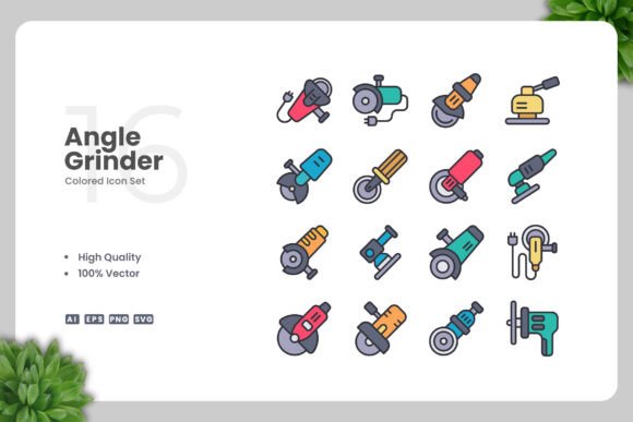 Angle Grinder Color Icons: A Versatile Design Resource for Modern Projects