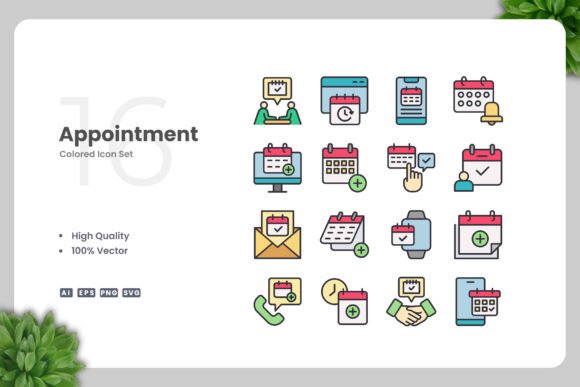 Appointment Color Icons for Modern Design Projects