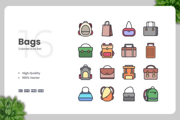 Bags Color Icons: A Versatile Design Solution for Modern Projects