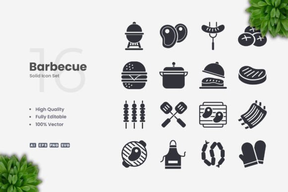 Barbecue Solid Icons: A Versatile Design Resource for Modern Projects