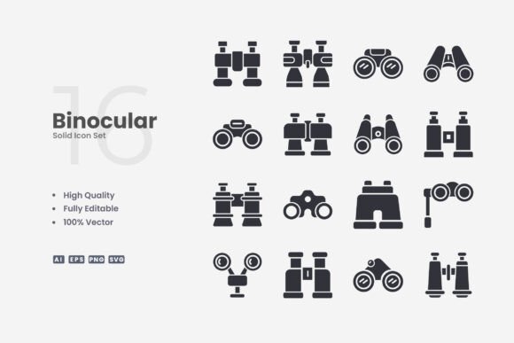 Binocular Solid Icons: A Versatile Design Solution