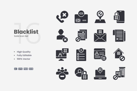 Blacklist Solid Icons: A Versatile Design Solution for Modern Projects