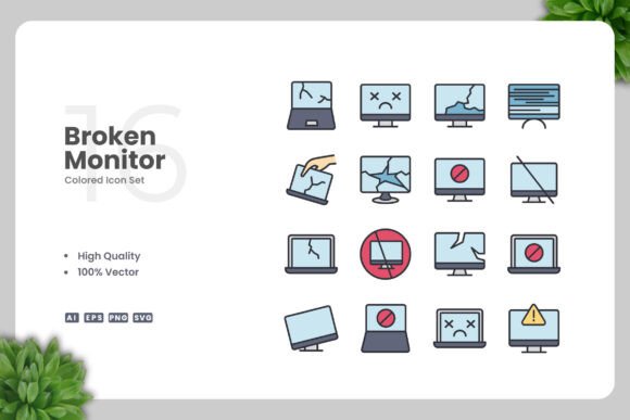 Broken Monitor Color Icons