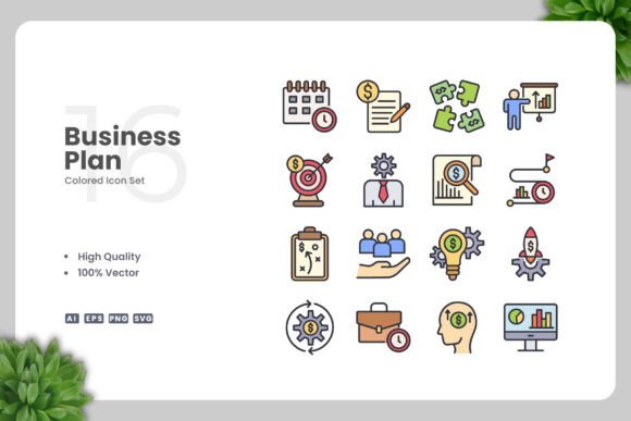 Business Plan Color Icons: A Versatile Design Solution