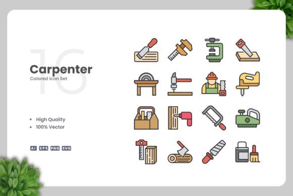 Carpenter Color Icons: A Versatile Design Solution for Modern Projects