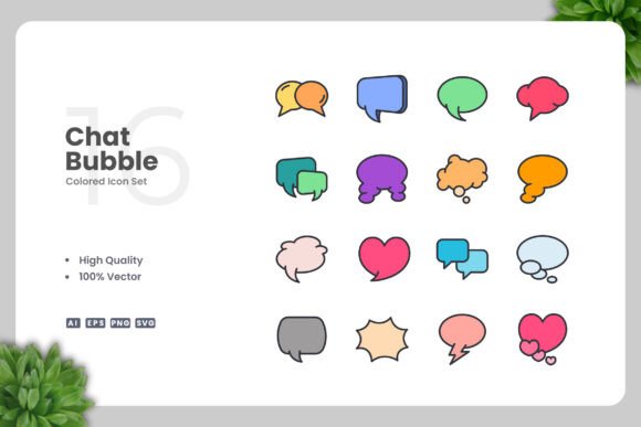 Chat Bubble Color Icons for Modern Design