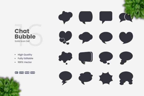 Chat Bubble Solid Icons