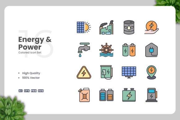 Energy and Power Color Icons