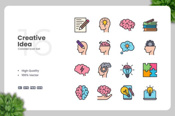 Enhance Your Creative Projects with Creative Idea Color Icons