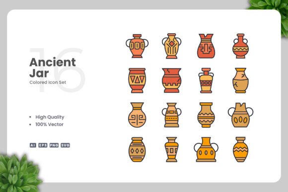 Enhance Your Designs with Ancient Jar Color Icons
