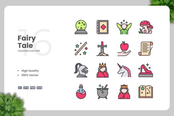 Fairy Tale Color Icons: A Versatile Design Solution for Modern Creatives