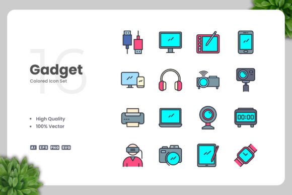 Gadget Color Icons for Modern Design