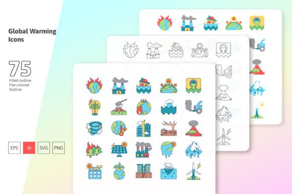 Global Warming Icon Set