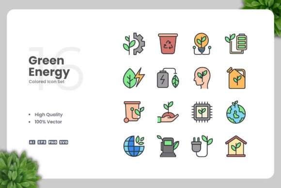 Green Energy Color Icons: A Versatile Tool for Modern Designers