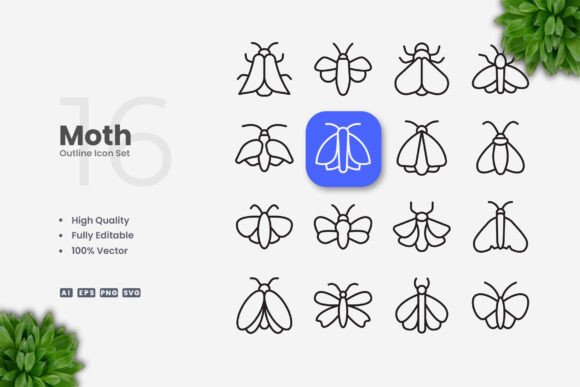 Moth Icons: Simple, Clean, and Versatile