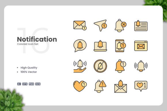 Notification Color Icons for Modern Design