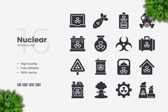 Nuclear Solid Icons: Clean, Versatile Design