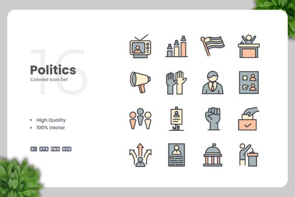 Politics Color Icons: A Versatile Tool for Visual Communication