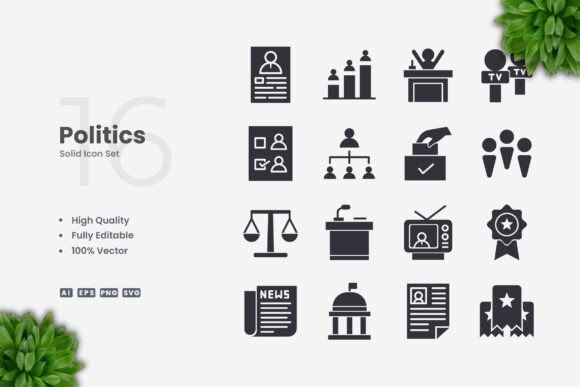 Politics Solid Icons: A Modern Design Solution for Diverse Applications
