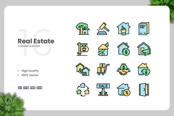 Real Estate Color Icons: A Versatile Design Solution