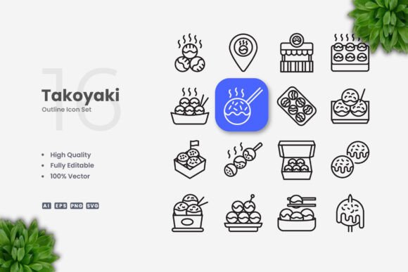 Takoyaki Icons: Simple and Clean Design
