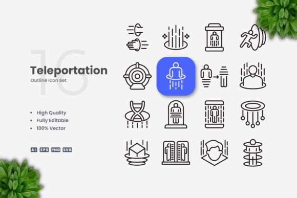 Teleportation Icons for Modern Design