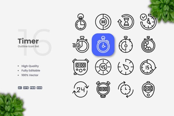 Timer Icons: Simple and Clean Design for Every Project